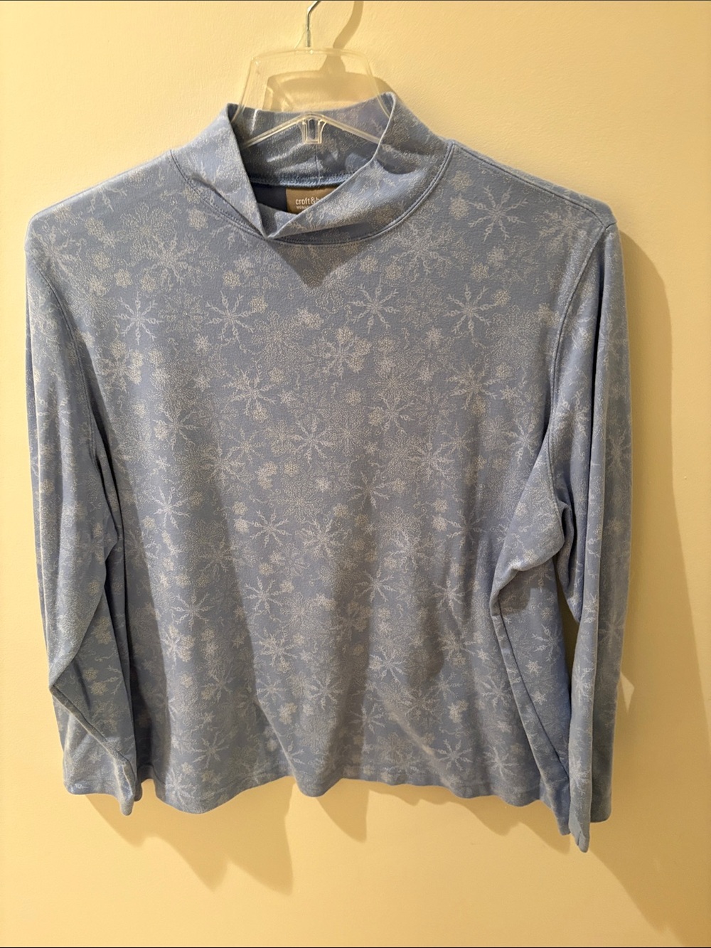Light Blue Snowflake-Print Women’s Sweater - Unbranded